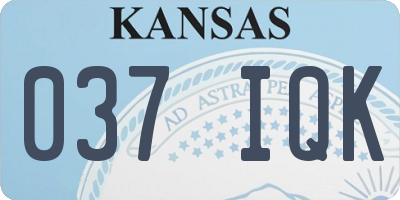 KS license plate 037IQK