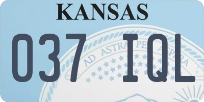 KS license plate 037IQL