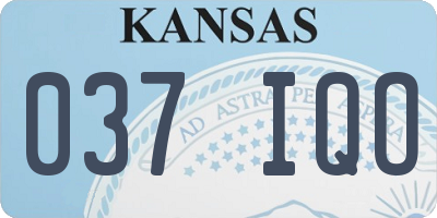 KS license plate 037IQO