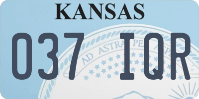 KS license plate 037IQR