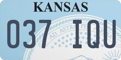 KS license plate 037IQU