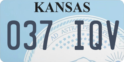 KS license plate 037IQV