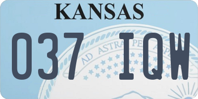 KS license plate 037IQW