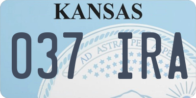 KS license plate 037IRA