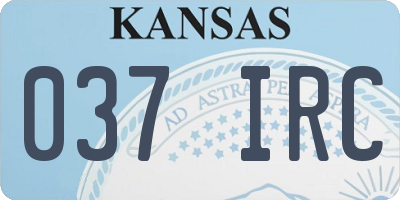 KS license plate 037IRC