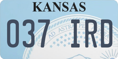 KS license plate 037IRD