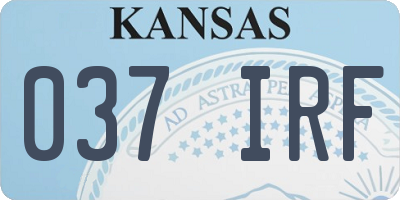 KS license plate 037IRF