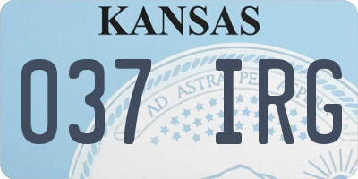 KS license plate 037IRG