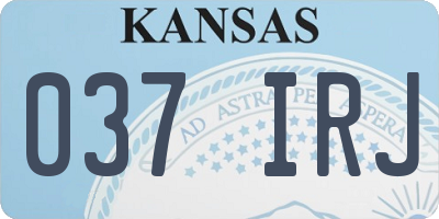 KS license plate 037IRJ