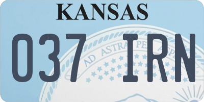 KS license plate 037IRN