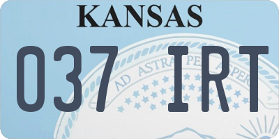 KS license plate 037IRT