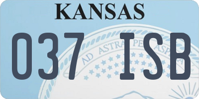 KS license plate 037ISB