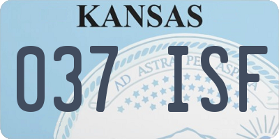 KS license plate 037ISF