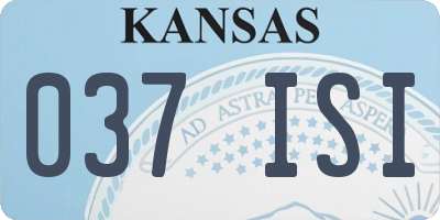 KS license plate 037ISI