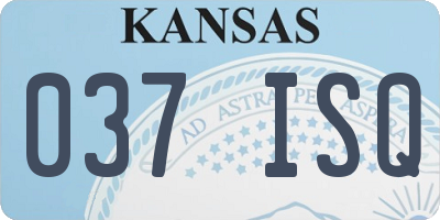 KS license plate 037ISQ