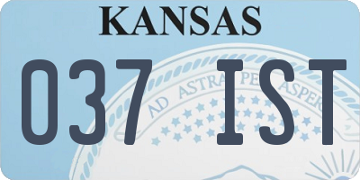 KS license plate 037IST
