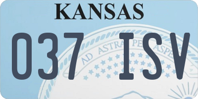 KS license plate 037ISV