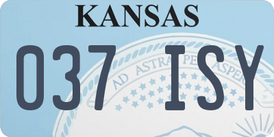 KS license plate 037ISY