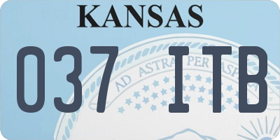 KS license plate 037ITB