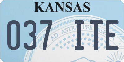 KS license plate 037ITE