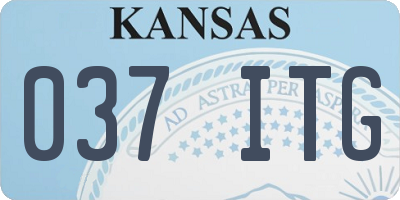 KS license plate 037ITG