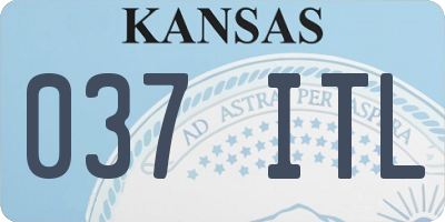 KS license plate 037ITL