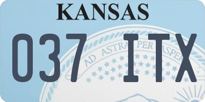 KS license plate 037ITX