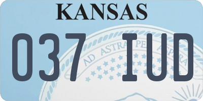 KS license plate 037IUD