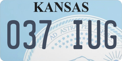KS license plate 037IUG