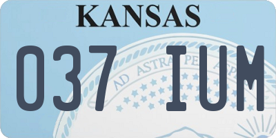 KS license plate 037IUM