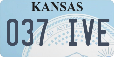 KS license plate 037IVE