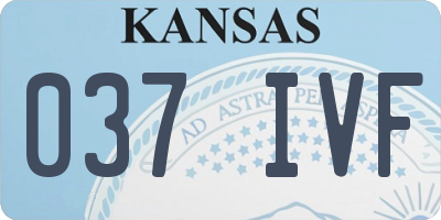 KS license plate 037IVF