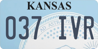 KS license plate 037IVR