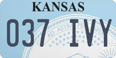 KS license plate 037IVY