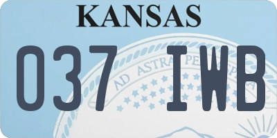 KS license plate 037IWB