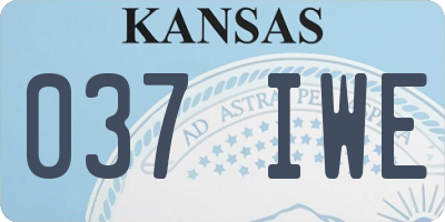 KS license plate 037IWE