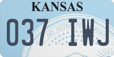KS license plate 037IWJ