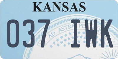 KS license plate 037IWK