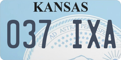 KS license plate 037IXA