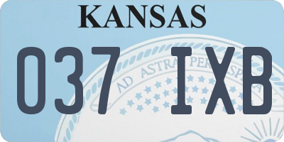 KS license plate 037IXB