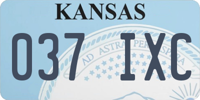 KS license plate 037IXC