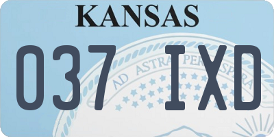 KS license plate 037IXD
