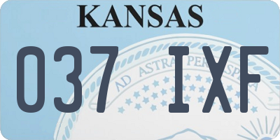 KS license plate 037IXF