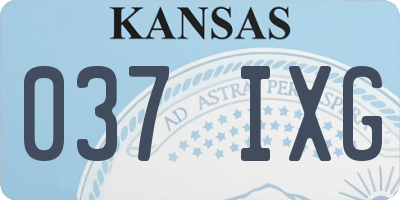 KS license plate 037IXG