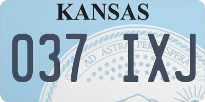 KS license plate 037IXJ