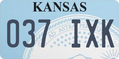KS license plate 037IXK