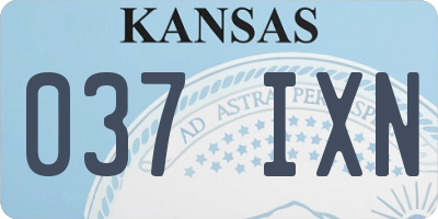 KS license plate 037IXN
