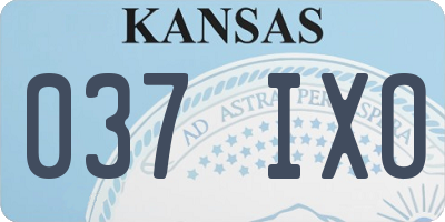 KS license plate 037IXO