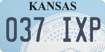 KS license plate 037IXP