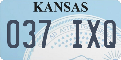 KS license plate 037IXQ